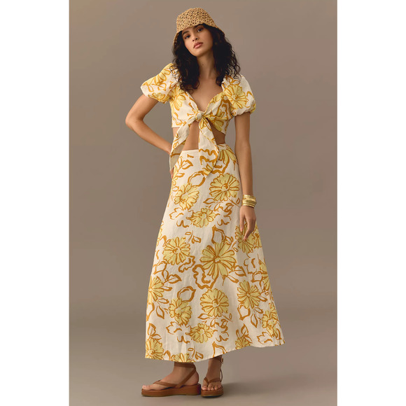 Faithfull Linen Eva Crop Top - New Size 12 - Picture 4 of 4